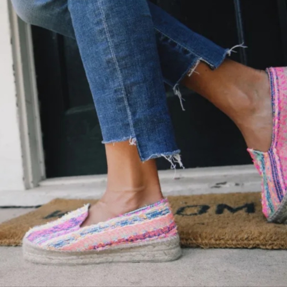 MANEBI Raffia Jute Mix Double Sole Espadrilles